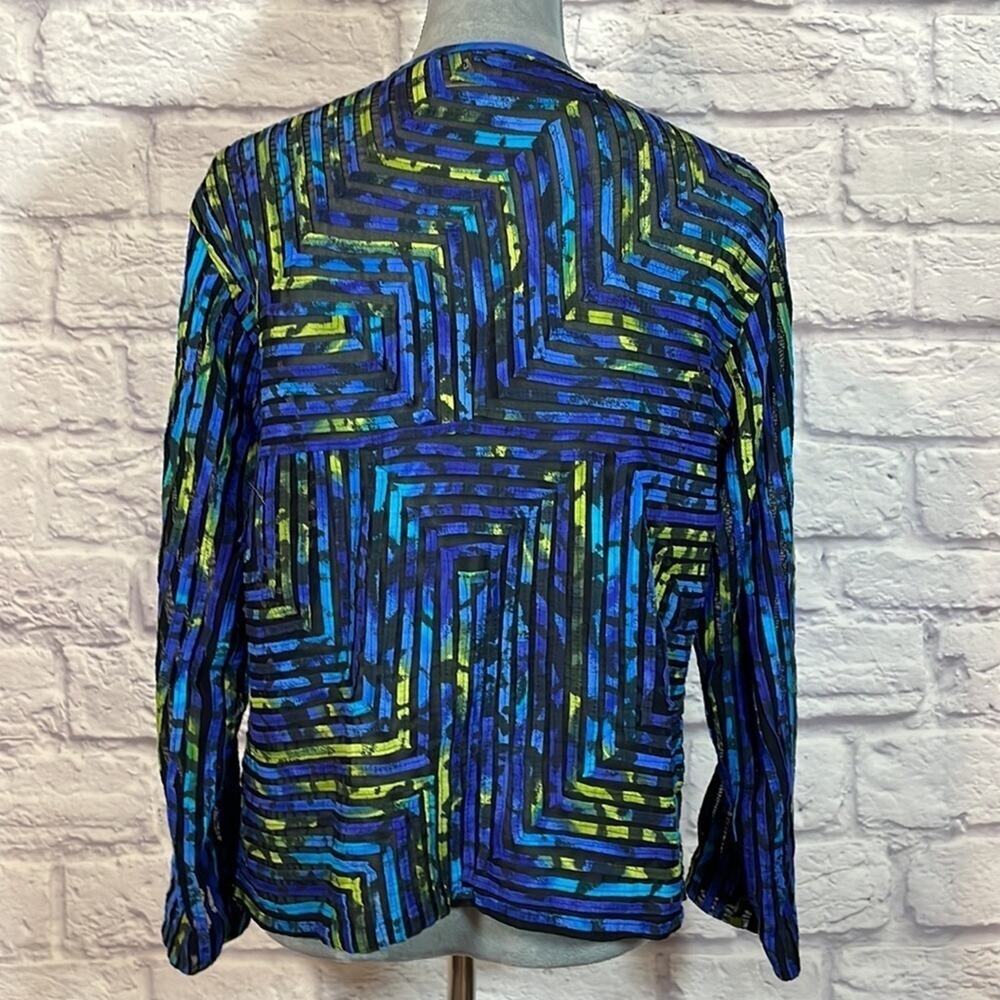 Chico’s Mesh And Patchwork Geometric Jacket - image 3